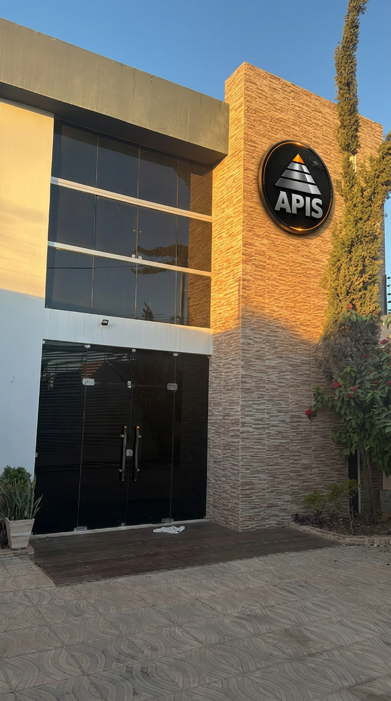 Fachada da sede da APIS Consultoria e Engenharia em Petrolina, com o letreiro APIS